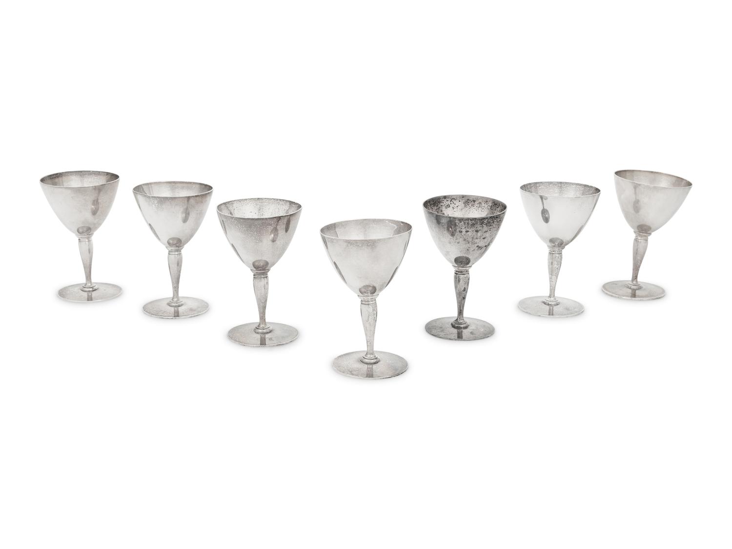 A Set of Seven Tiffany & Co. Silver Cordial Cups