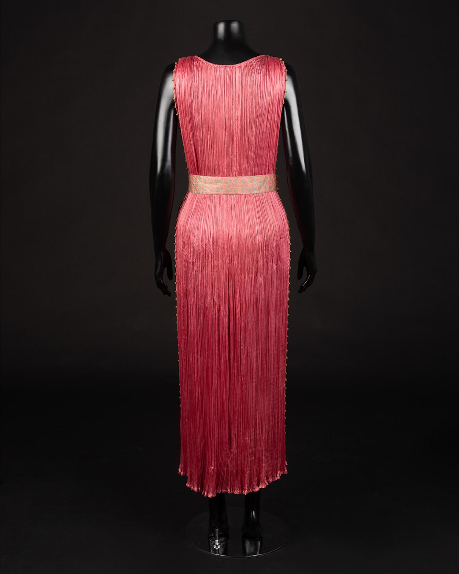 Mariano Fortuny Delphos Dress with Belt, Early Twentieth Century