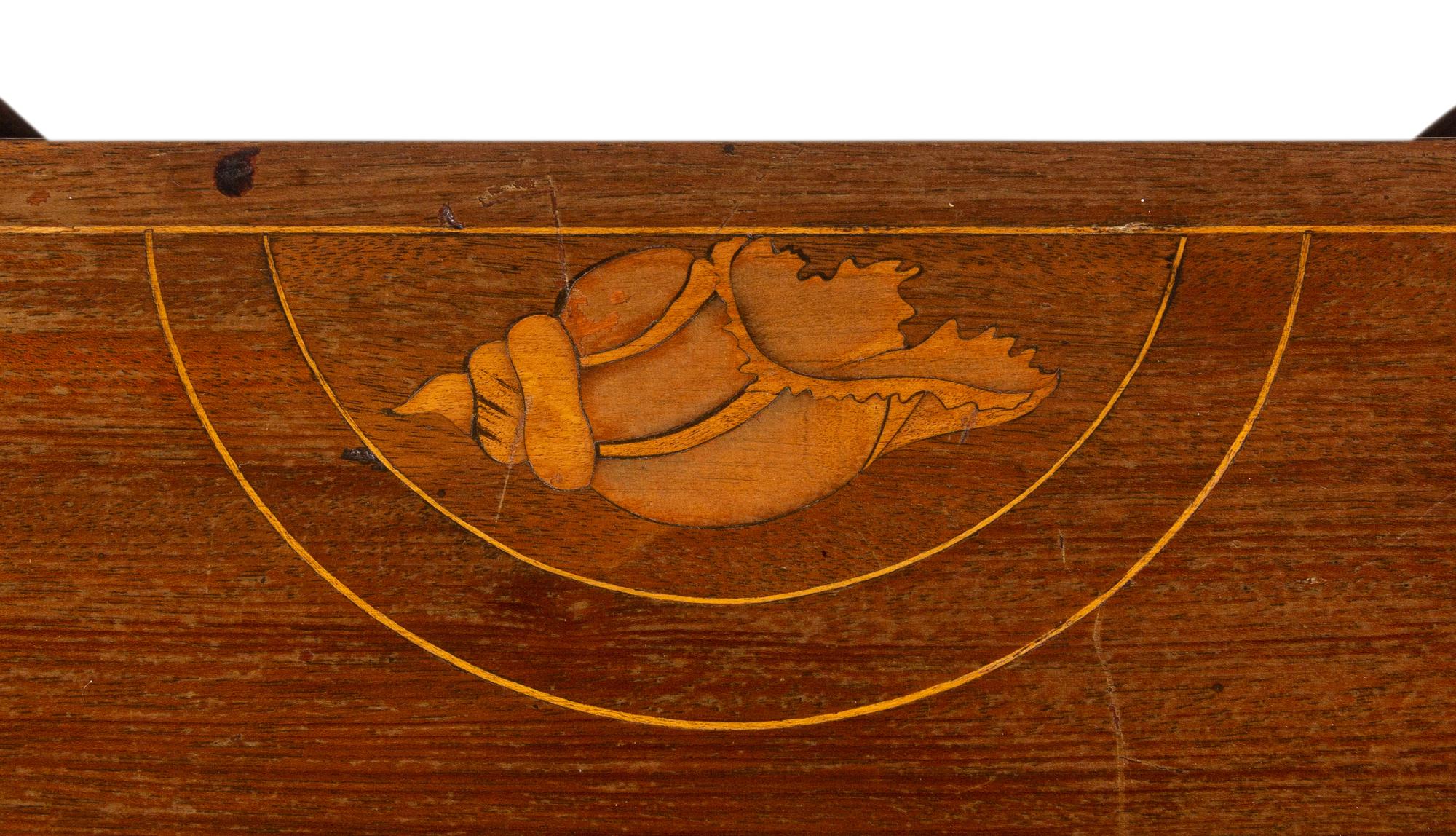 A Federal Shell and Bell-Flower Inlaid and Carved Mahogany Card Table