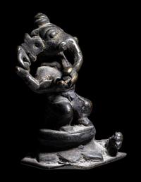 A Small Indian Bronze Figure of Ganesha
