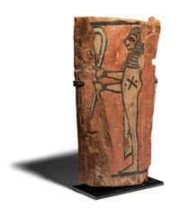 An Egyptian Painted Wood Sarcophagus Fragment
