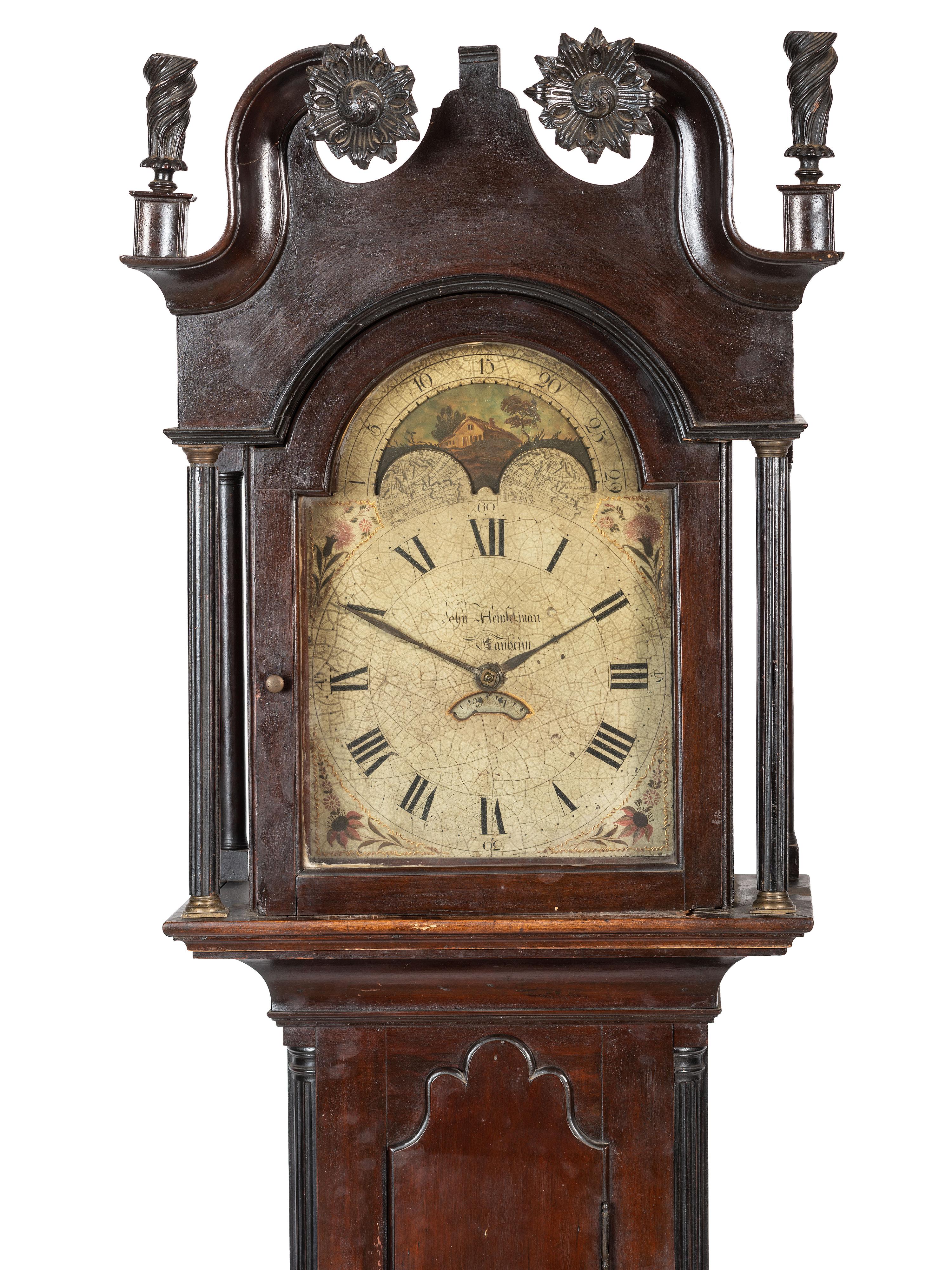 A German-Pennsylvania Mahogany Tall Case Clock