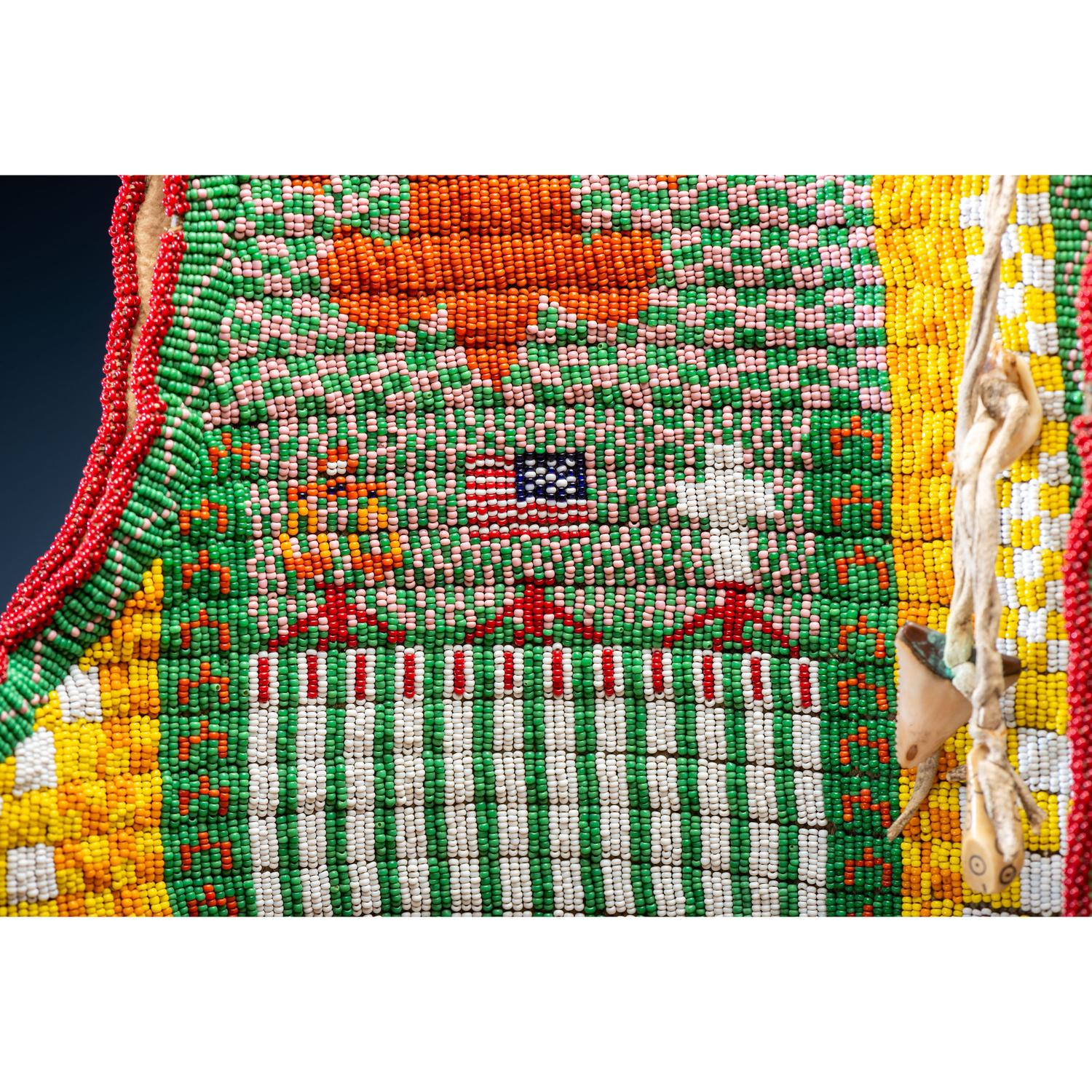 Northern Plains Beaded Hide Vest, with Boy Scout Imagery
