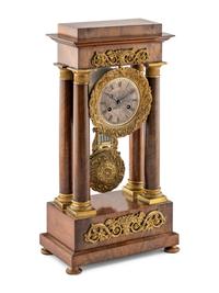 A Charles X Gilt Bronze Mounted Mahogany Mantel Clock
