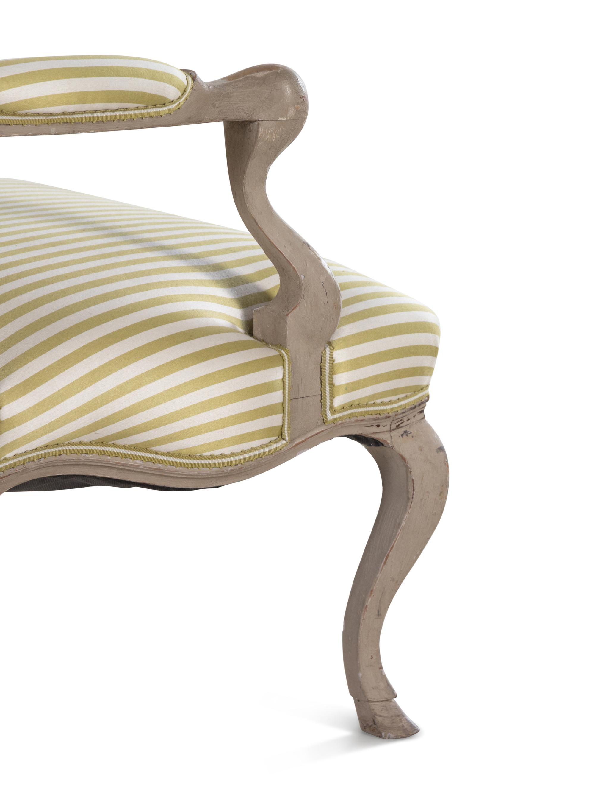 A Pair of Louis XV Style Painted Fauteuils