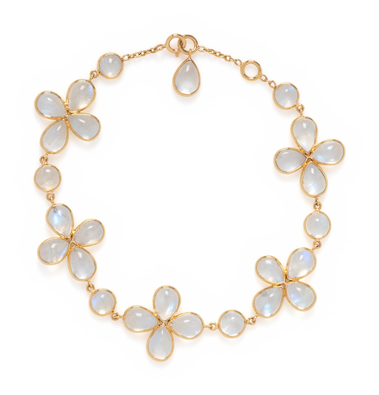 YELLOW GOLD AND MOONSTONE BRACELET