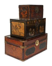 Three Chinese Wood and Lacquer Trunks — 19TH/20TH CENTURY