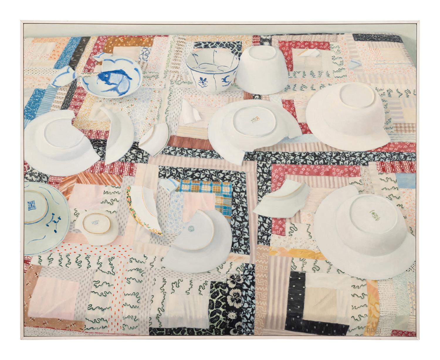 Dishes on Quilt