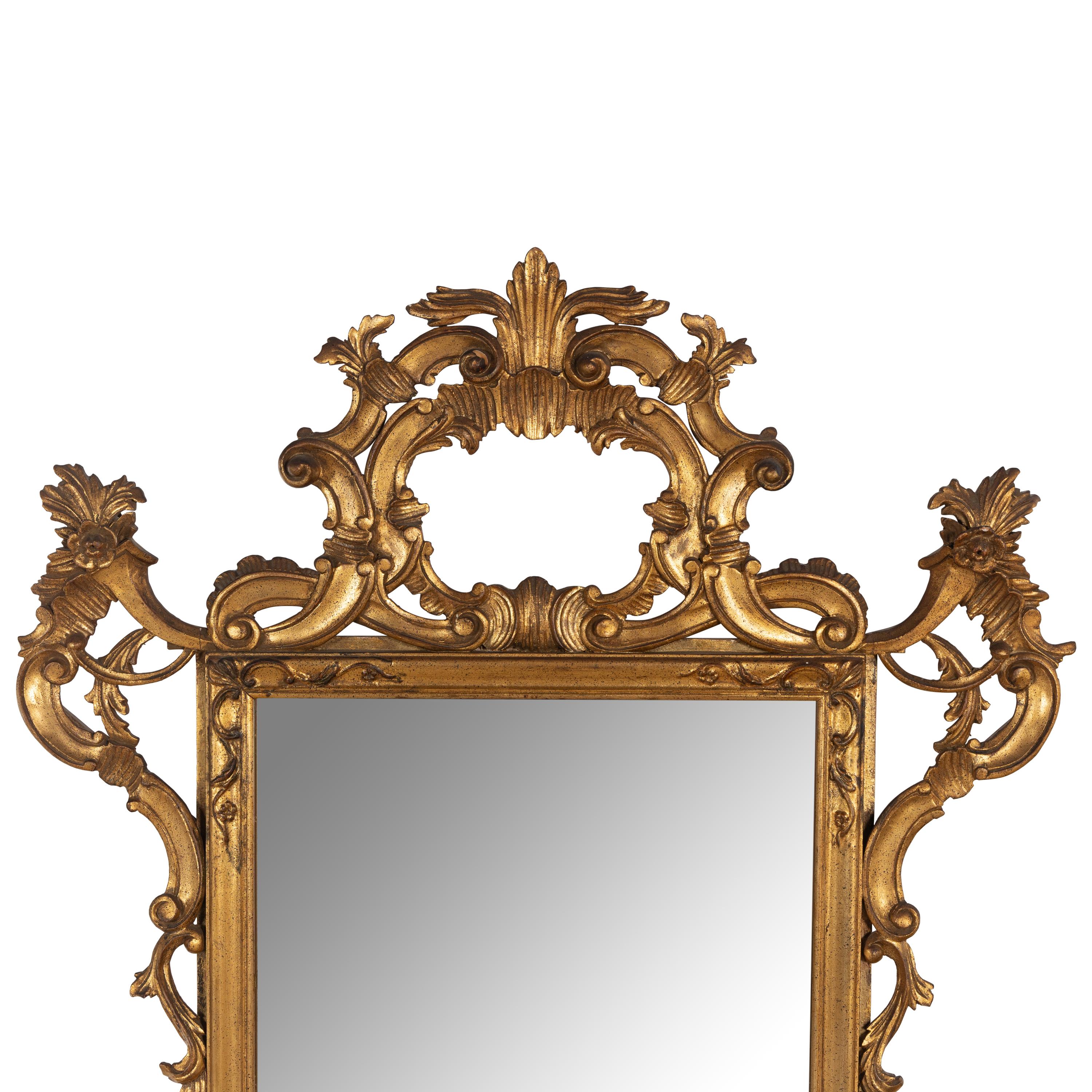 A Pair of Italian Baroque Style Giltwood Mirrors