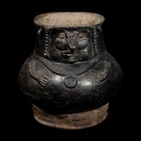 A Tairona Blackware Effigy Vessel