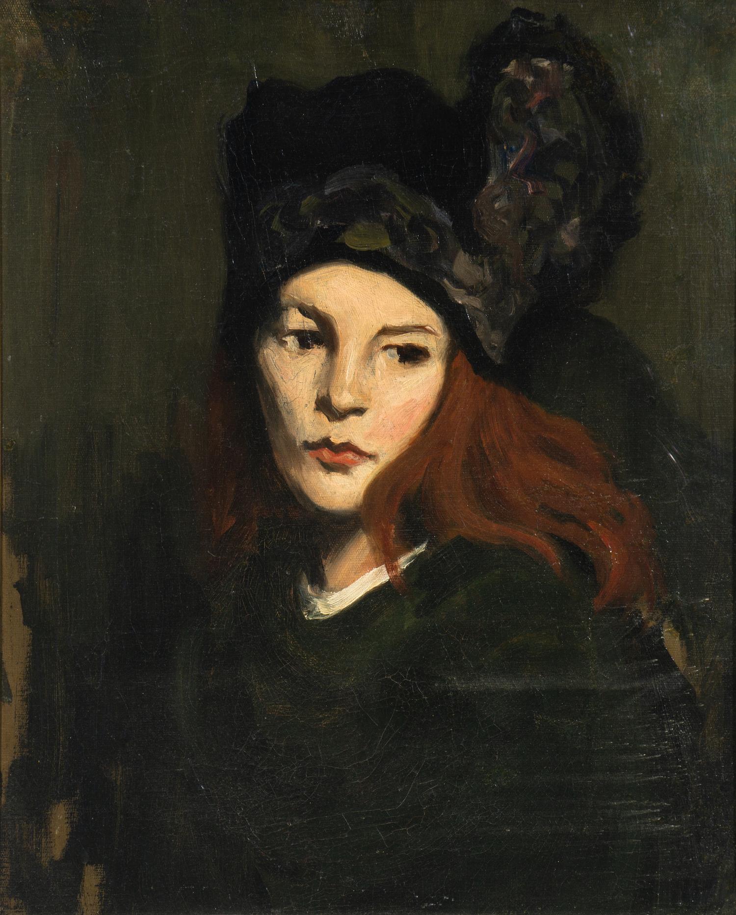Portrait of Young Woman with Red Hair