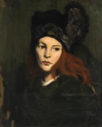 Portrait of Young Woman with Red Hair