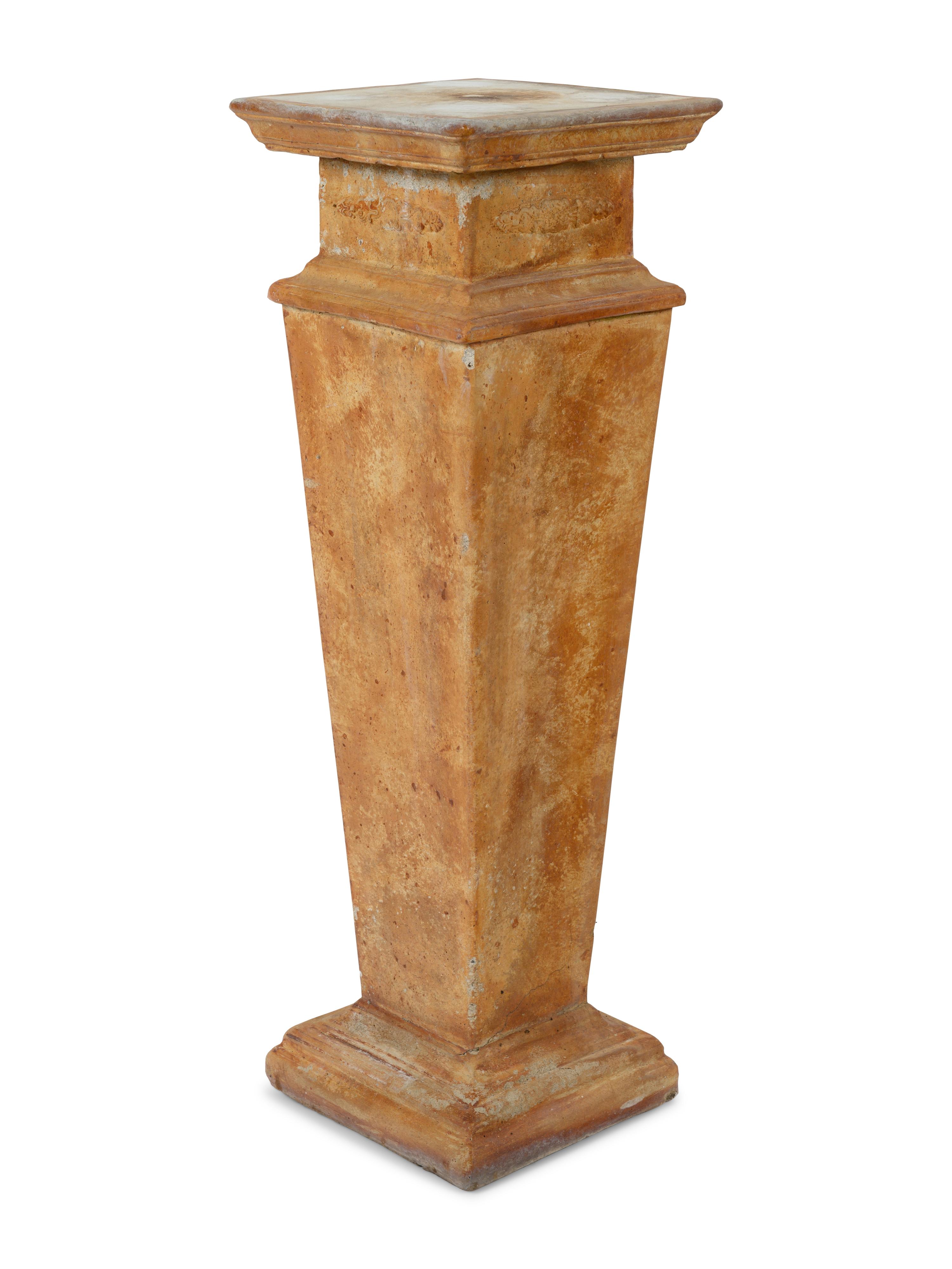 A Group of Six Cast Stone Pedestals