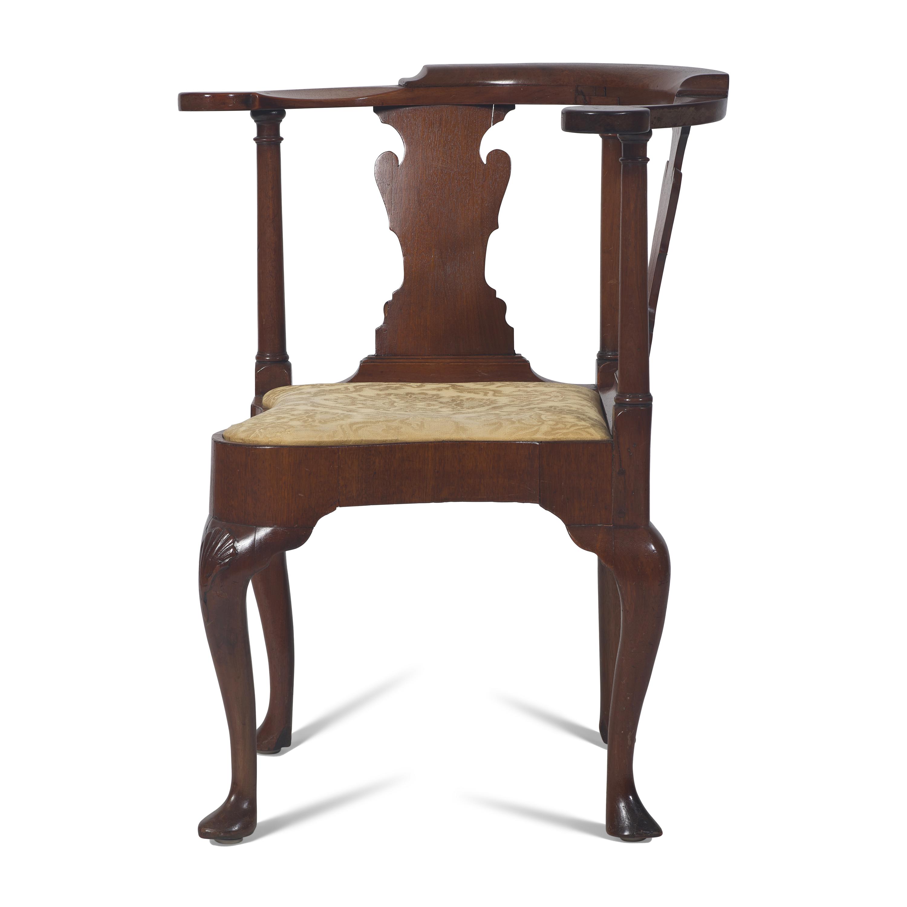 A Queen Anne Mahogany Corner Chair
