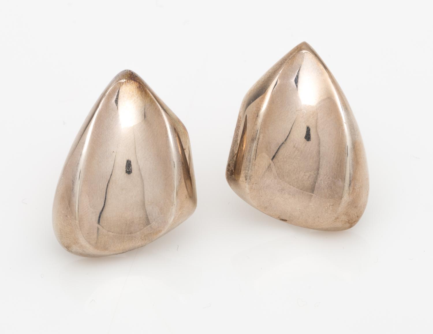 A Pair of Sterling Silver Earclips, Tiffany & Co., 7.60 dwts.