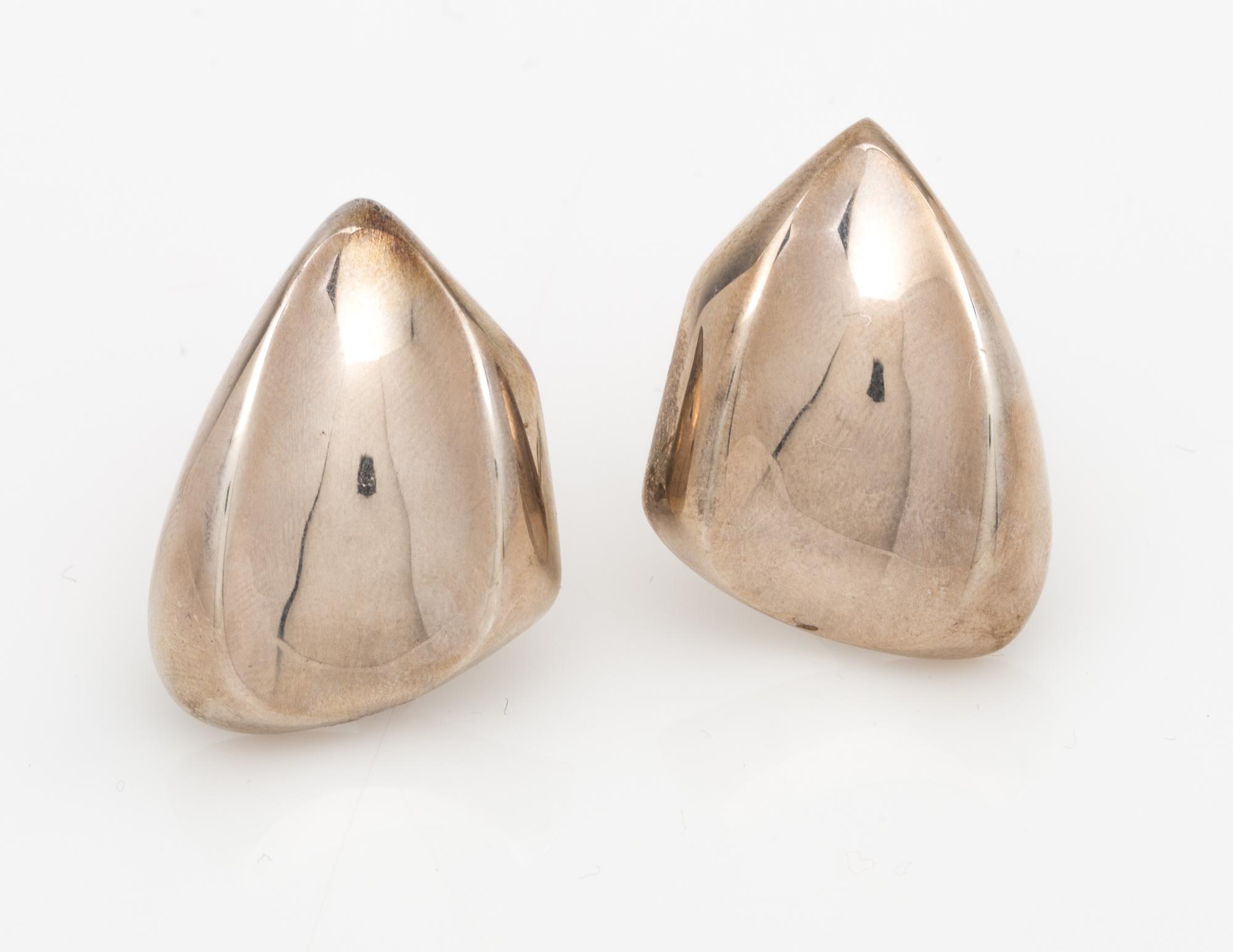 A Pair of Sterling Silver Earclips, Tiffany & Co., 7.60 dwts.