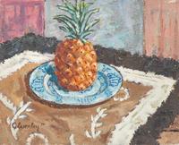 Panier de Fruit Devant Balustrade and Still Life with Pineapple (two works)
