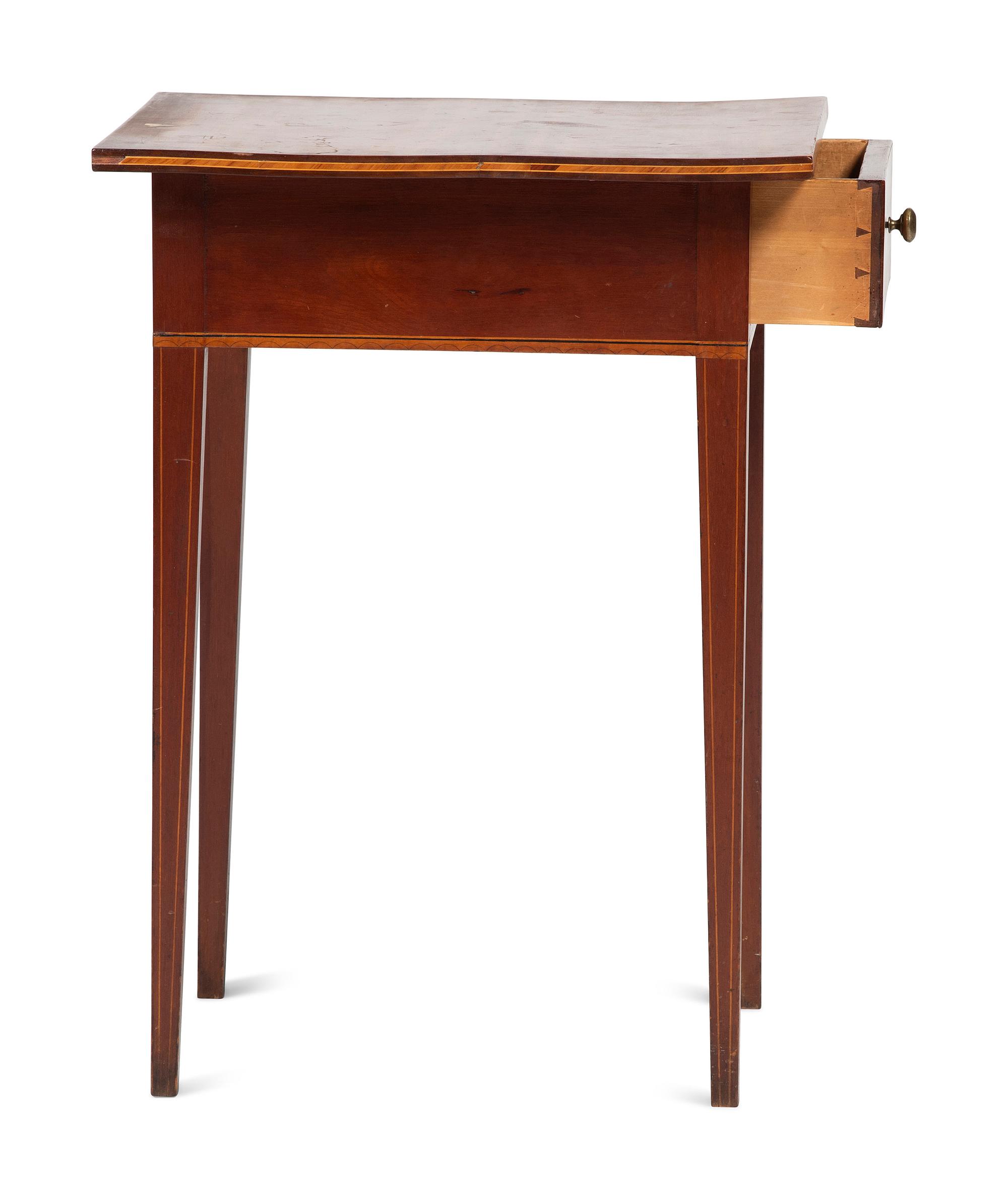A Federal Inlaid Cherrywood One-Drawer Side Table