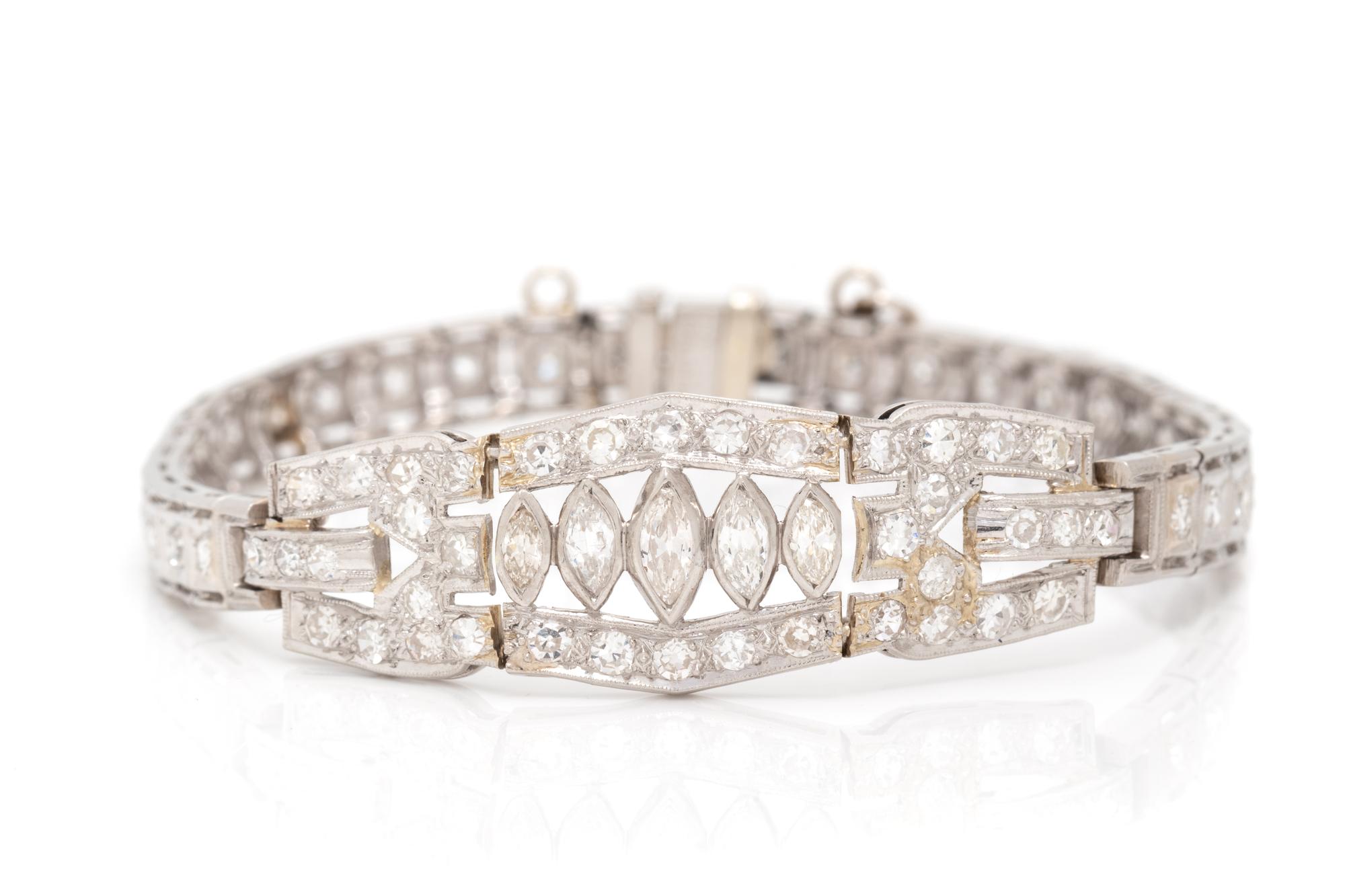 ART DECO, PLATINUM AND DIAMOND BRACELET