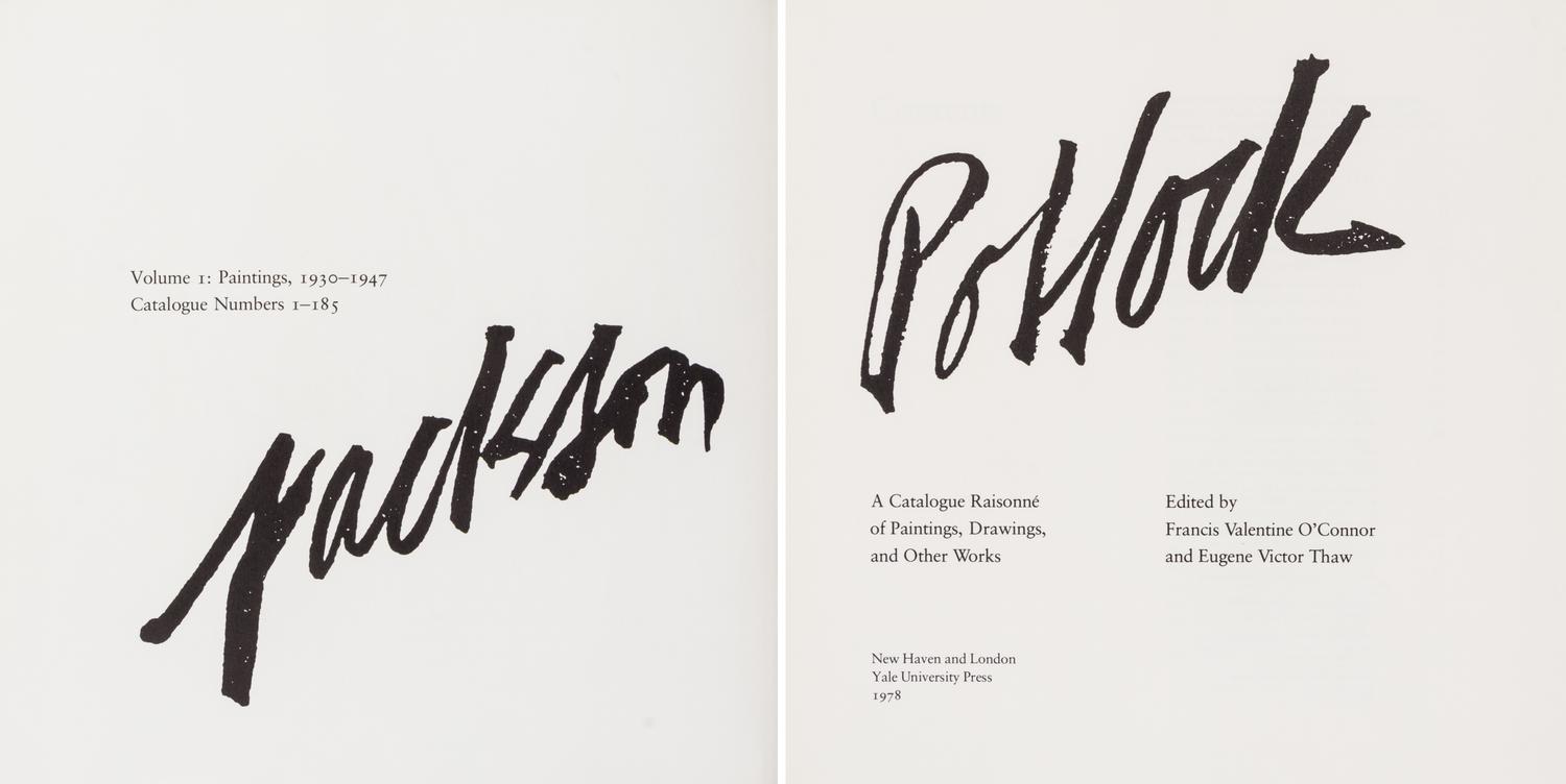 (POLLOCK, JACKSON). Jackson Pollock: A Catalogue Raisonne of His Paintings... New Haven and London, 1978. 4 vols. First edition.