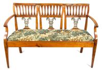 A Directoire Style Triple Back Settee Heigth 34 x width 51 x depth 18 inches.