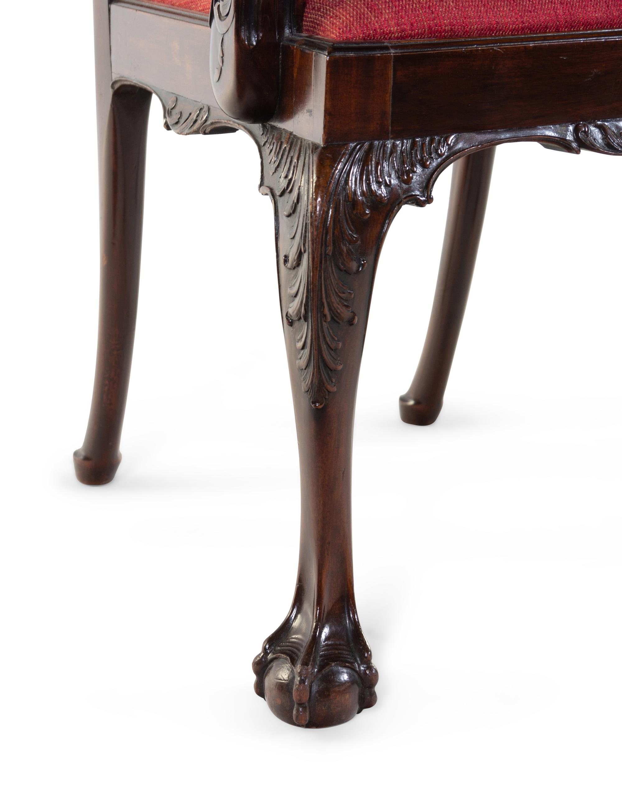 A Set of Ten George III Style Carved Mahogany Dining Chairs
