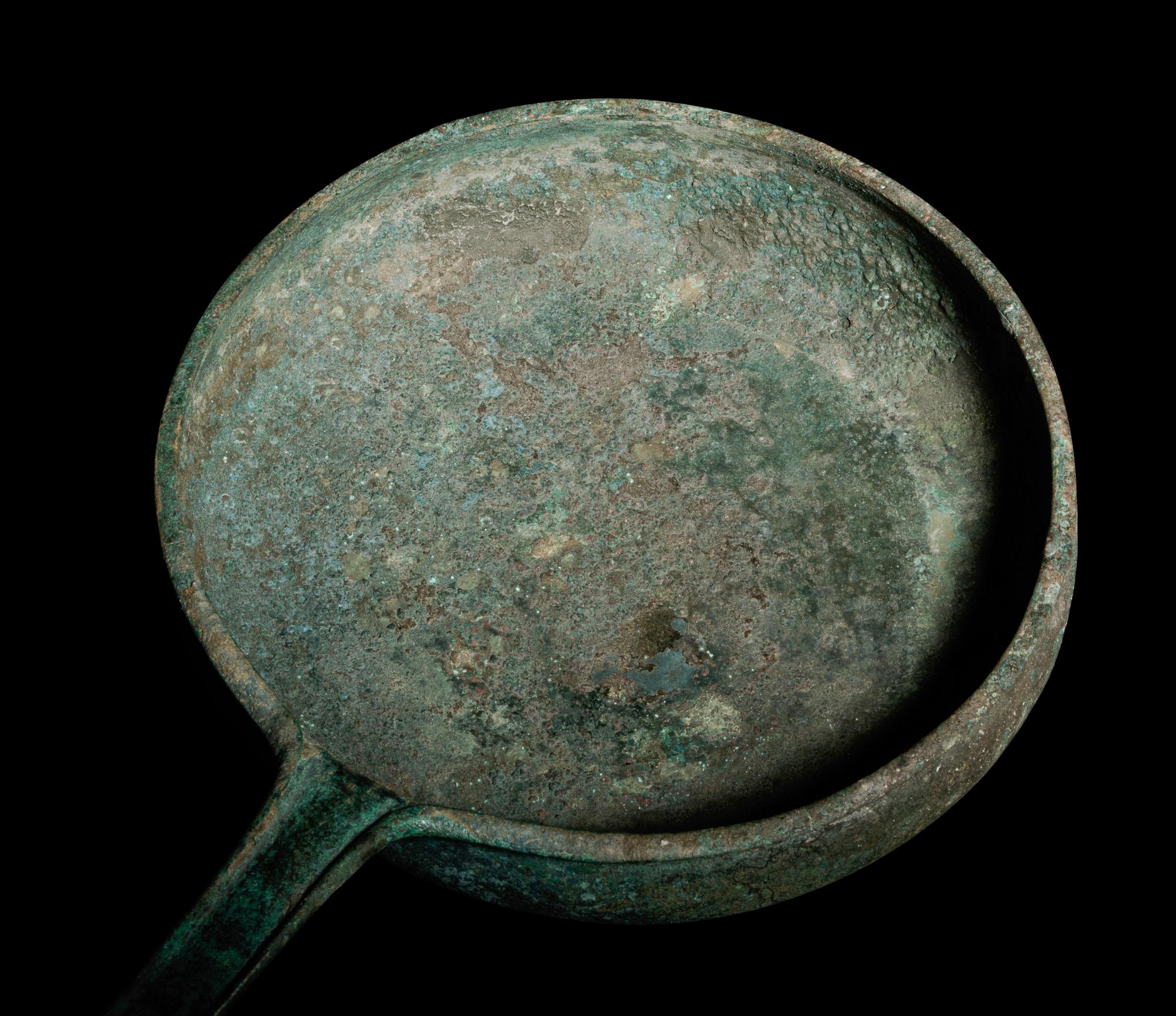 A South Italian Bronze Patera with Strap Handle