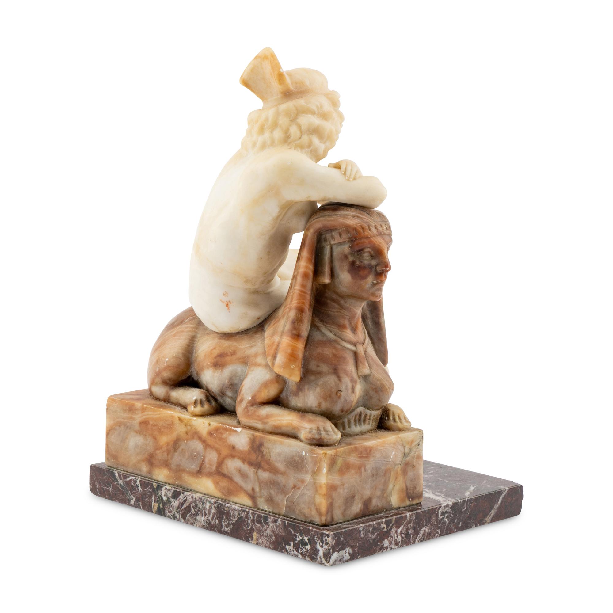 An Italian Alabaster and Marble Figural Group