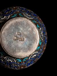 A Russian Enameled Silver Bowl