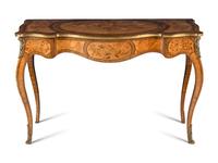 A George III Rosewood, Satinwood and Marquetry Side Table