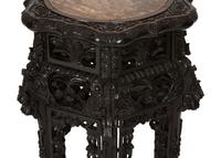 A Chinese Carved Hardwood Pedestal