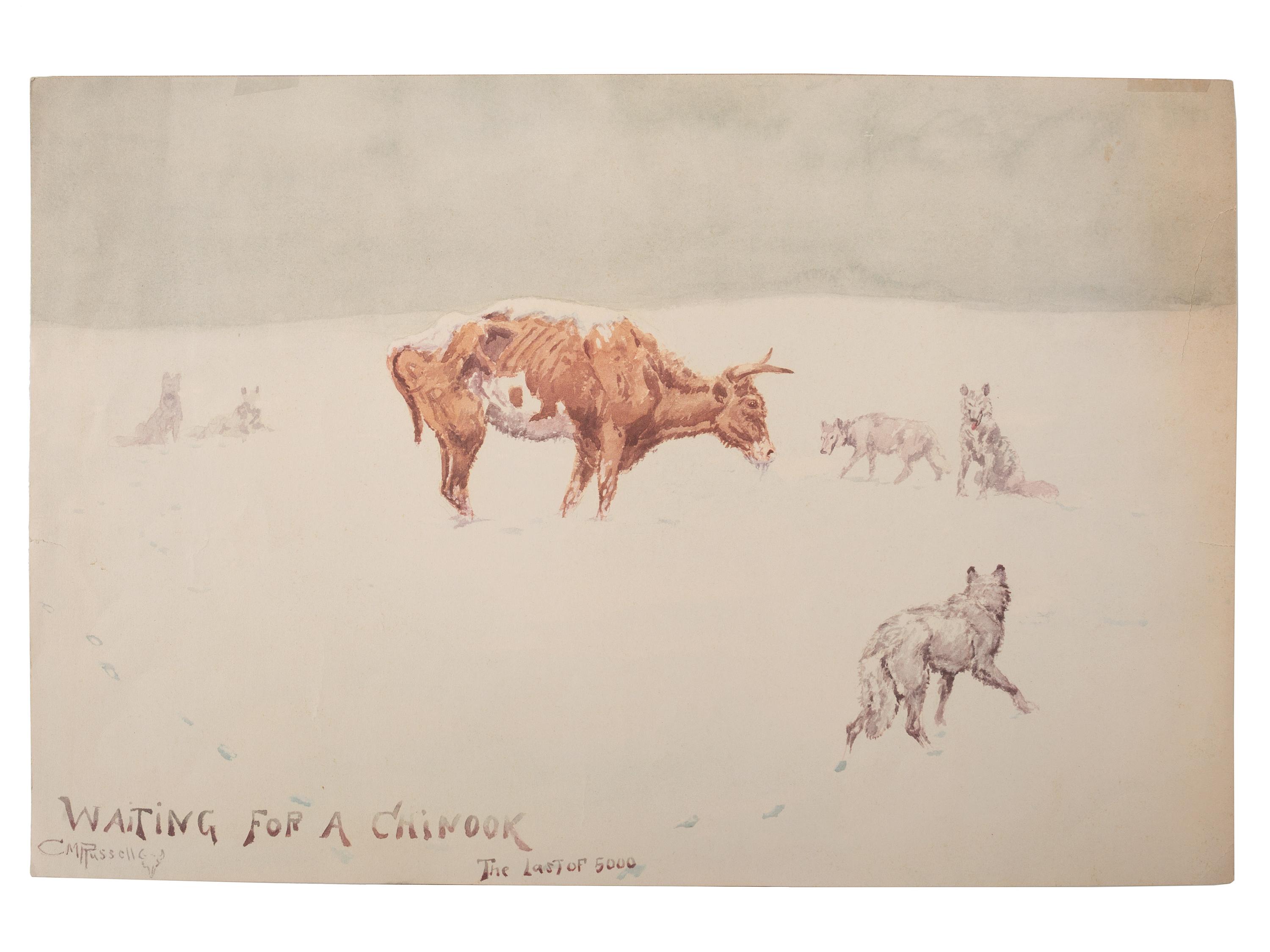 RUSSELL, Charles Marion (1864-1926). Waiting for a Chinook: The Last of 5000.
