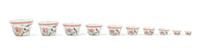 A Set of Ten Chinese Famille Rose Porcelain Cups