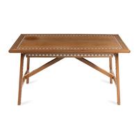 An Art Deco Style Bleached Mahogany and Marquetry Writing Table