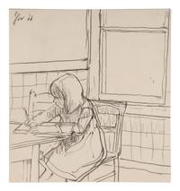 Ellen Writing , 1966, Becky Making a Doll , 1966, and Becky Sewing , 1966 (a group of three works)