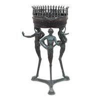An Italian Bronze Tripod Jardiniere Stand with Satyrs