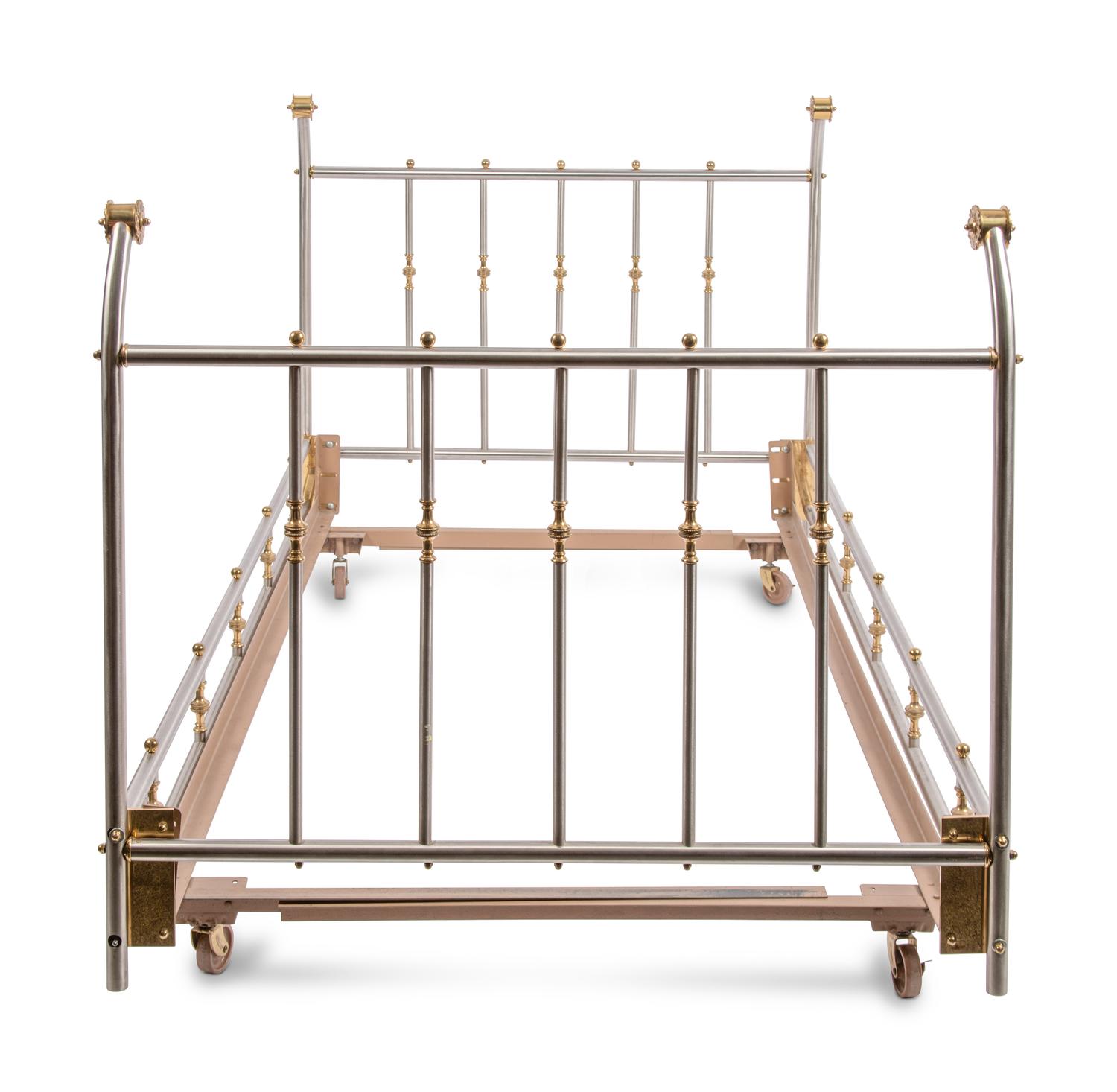 A Pair of Empire Style Steel and Brass Daybed