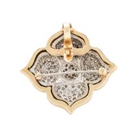 BICOLOR GOLD AND DIAMOND FLOWER BROOCH