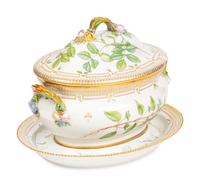 A Royal Copenhagen Flora Danica Porcelain Tureen and Stand