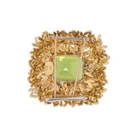 F.J. COOPER, YELLOW GOLD AND PERIDOT BROOCH