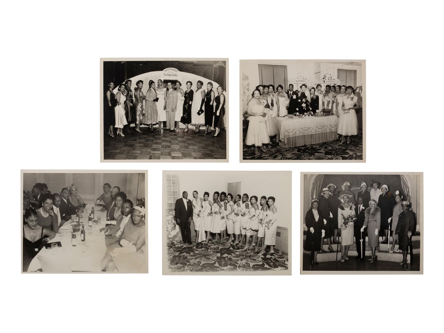 [FASHION - BEAUTY]. A group of 60 items, highlighted by photographs of fashionable subjects, some by Shotski Jones, images of the Sapphire Girls, and Miss Black Universe program.