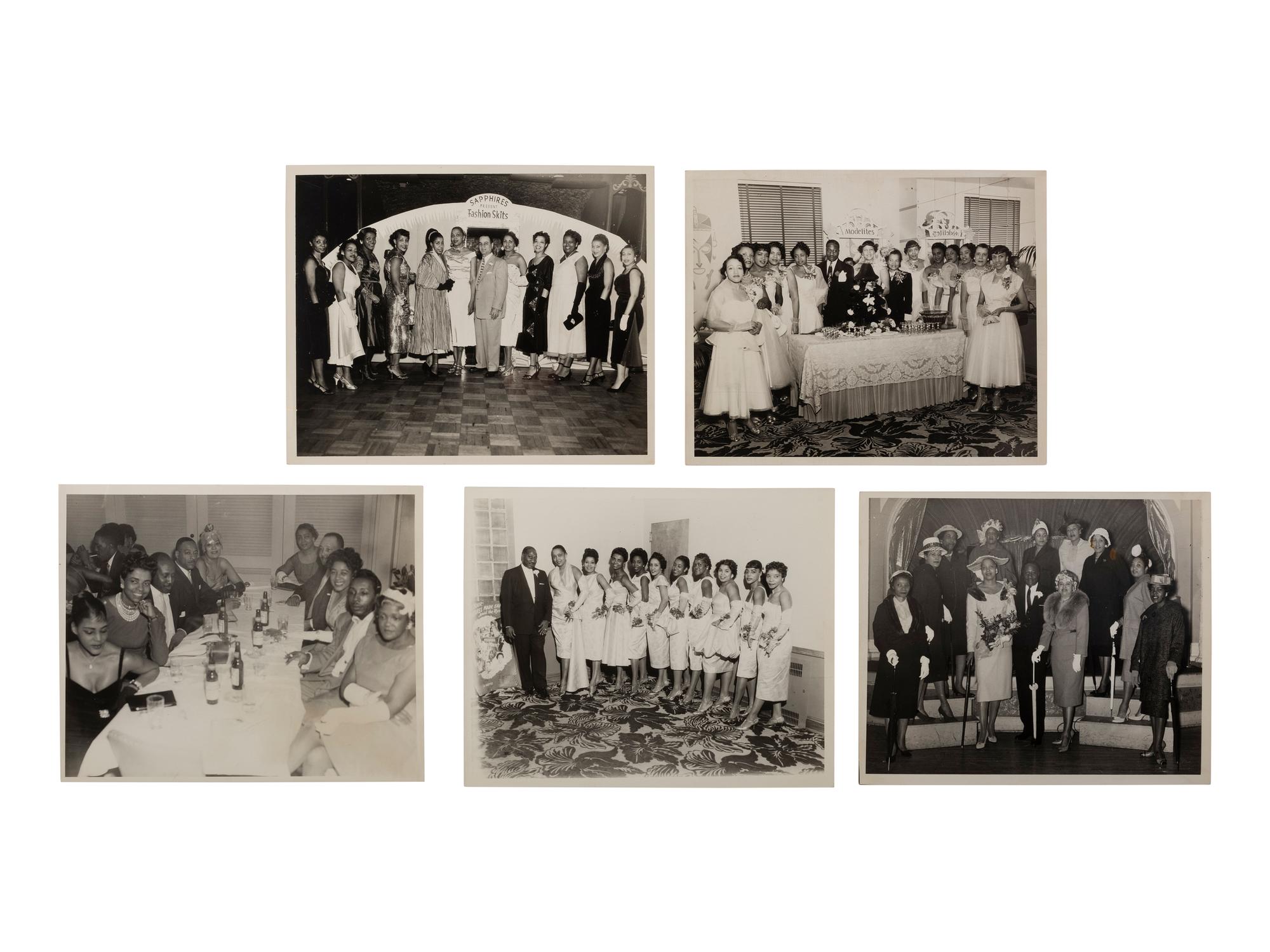 [FASHION - BEAUTY]. A group of 60 items, highlighted by photographs of fashionable subjects, some by Shotski Jones, images of the Sapphire Girls, and Miss Black Universe program.