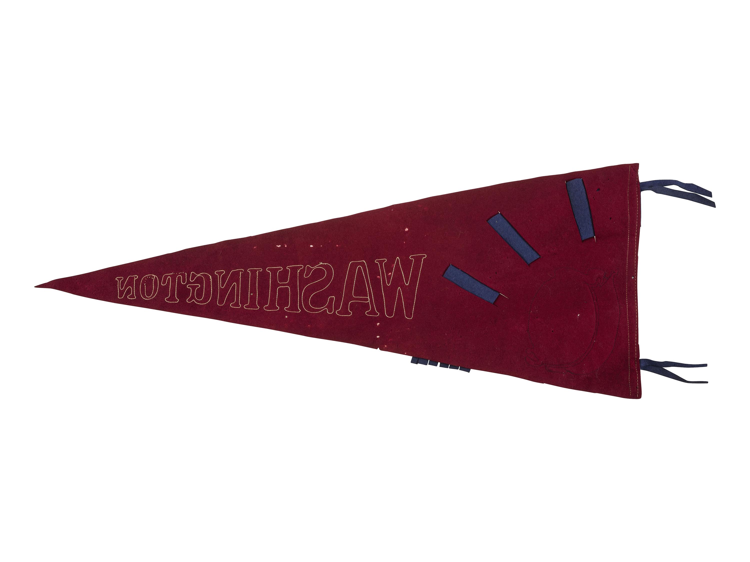 [WILSON, Woodrow (1856-1924)]. Second inauguration pennant with portrait. 1917.