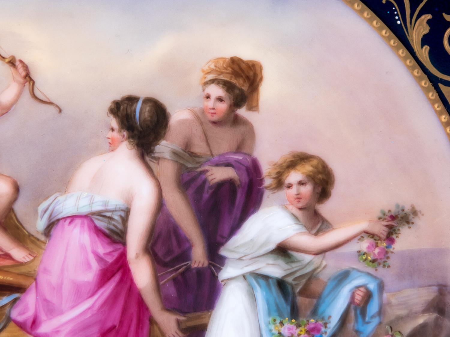 A Vienna Painted and Parcel Gilt Porcelain Cabinet Plate