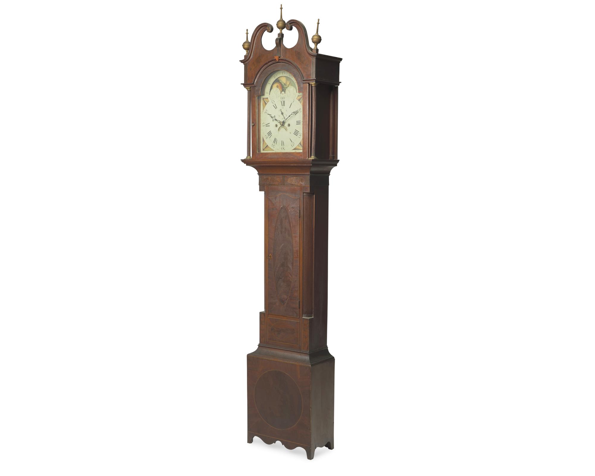 A Federal Inlaid Mahogany Tall Case Clock, New Brunswick, New Jersey, Circa 1810