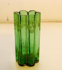 A Continental Enameled Glass Vase. Height 5 inches.