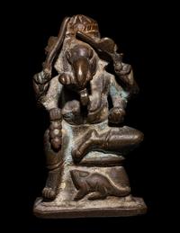 An Indian Bronze Figure of Ganesha
