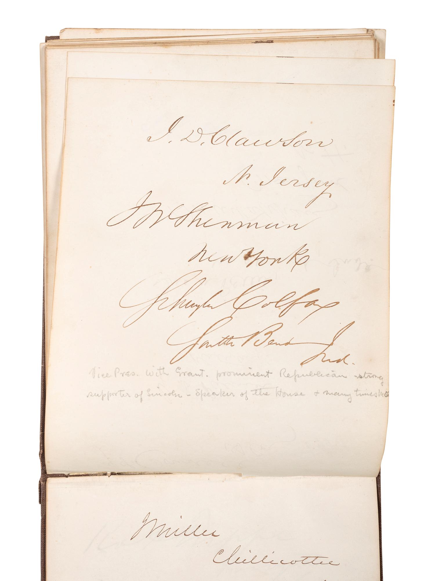 [POLITICS]. Autograph book with signatures from the James Buchanan administration, including: