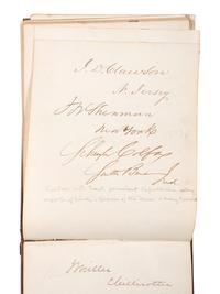 [POLITICS]. Autograph book with signatures from the James Buchanan administration, including: