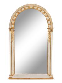 An Italian Painted and Parcel Gilt Mirror